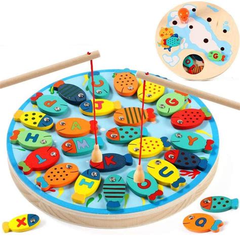 wooden fishing game toy.